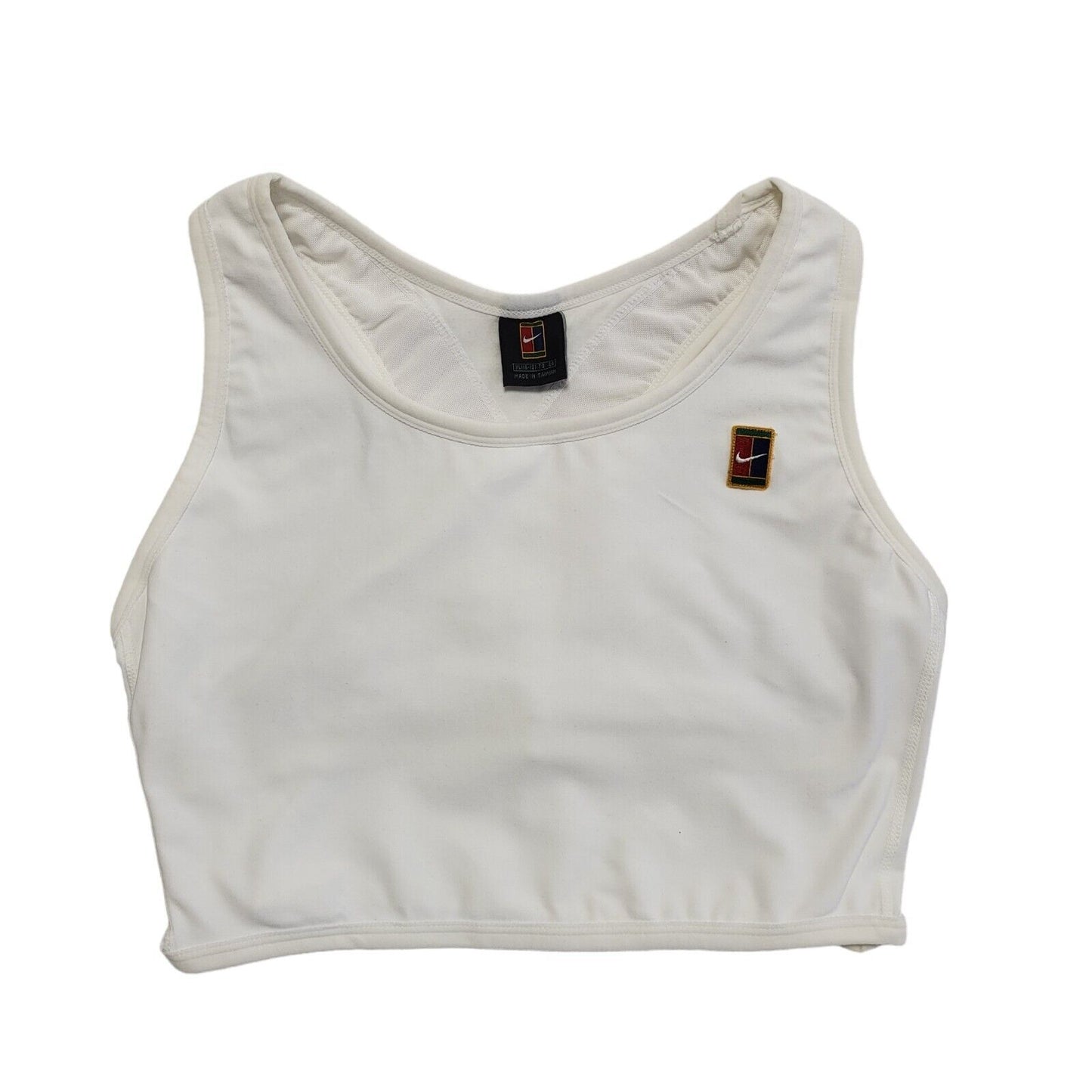 Nike Court Tennis Y2K White Cropped Gym & Training Sports Top Womens Size 16/18