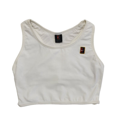 Nike Court Tennis Y2K White Cropped Gym & Training Sports Top Womens Size 16/18