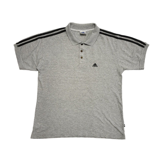 Adidas Vintage 90s Grey Polo Shirt Uk Men's Size Large