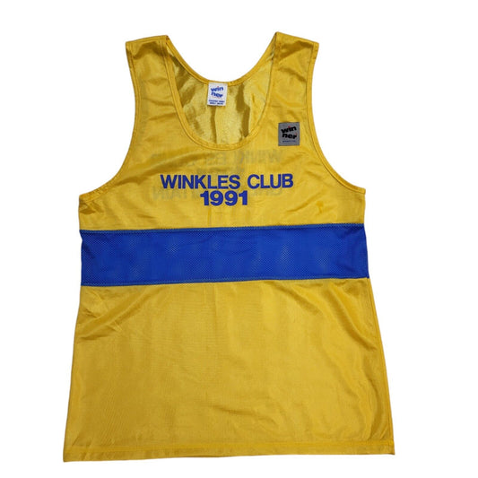 Winner Winkles Club 1991 Vintage Yellow & Blue Vest Top Boy's Size L