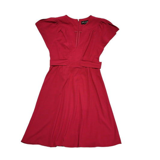 One Clark Vintage 80's Pink A-Line Midi Dress Womens UK 14