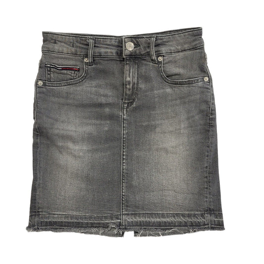 Tommy Hilfiger Vintage 90's Grey Short Denim Skirt Womens UK 6-8 W25