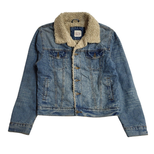 Vintage Edition Blue 80s Button Denim Jacket Uk Men's Size Small