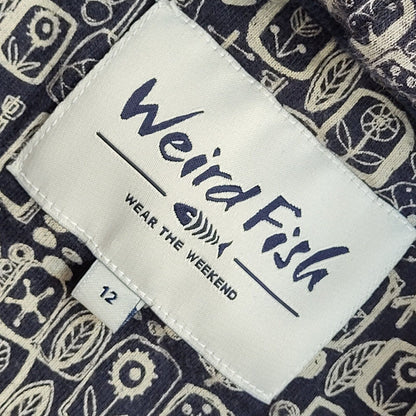 Weird Fish Vintage Y2K Blue Hooded Jacket UK Women's Size 12
