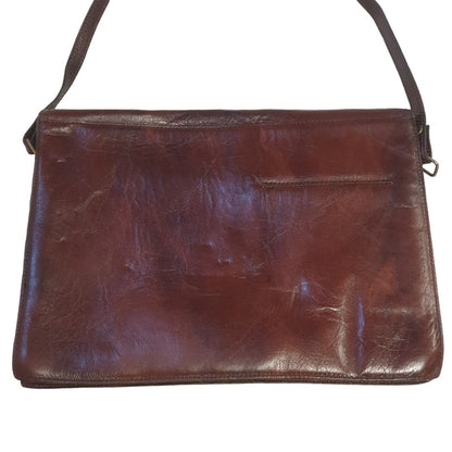 Three Bags Of Finland Vintage 90s Leather Shoulder Bag Laukku Varkaus 14" x 10"