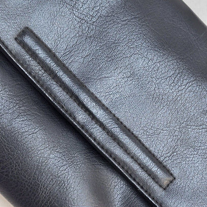 St Michael Black Faux Leather Clasp Shoulder Bag Uk Women's Size 5.5" x 7.5"