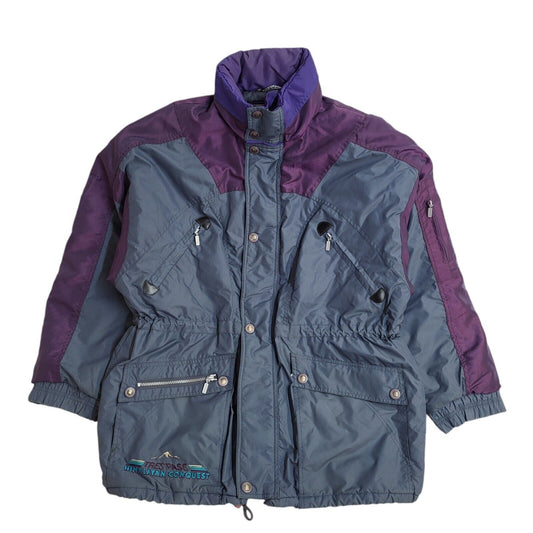Trespass Vintage 90's Grey & Purple Ski Jacket UK Men's Size Large