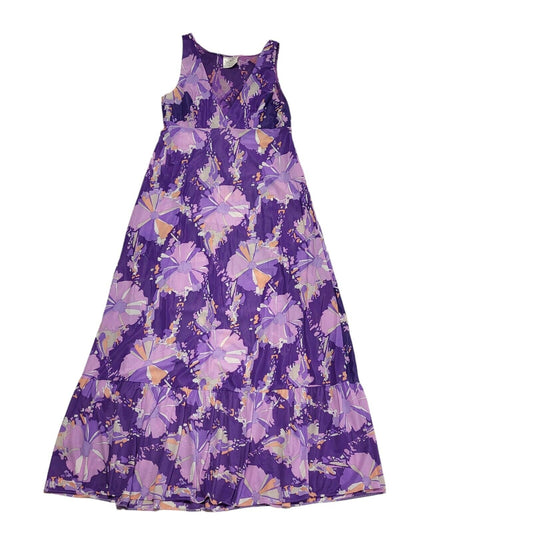 70s Vintage The Switch Purple Geometric Daywear Maxi Dress Women's Size 10
