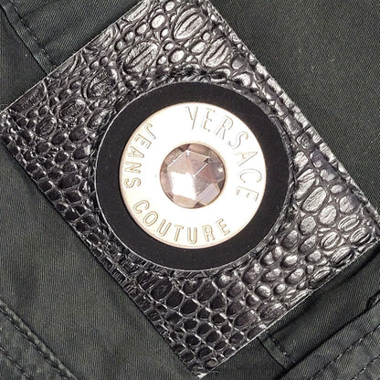 Versace Vintage 90's Black Straight Leg Jeans Uk Women's Size 10 W28 L27