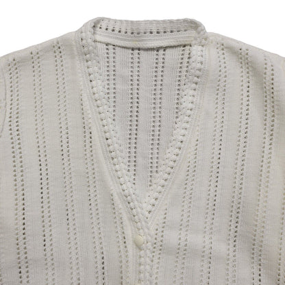 Vintage 90's White Button Front Long Sleeve Cardigan Womens UK 14