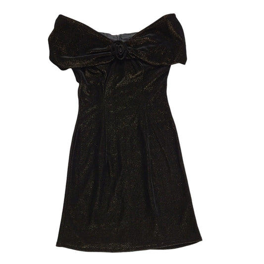 Black & White Vintage 90s Black Off Shoulder Dress Uk Women's Size 14 W32