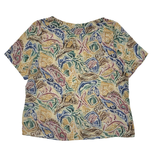 St Michael Vintage 80s Multicoloured Short Sleeve T-Shirt Womens UK Size 18