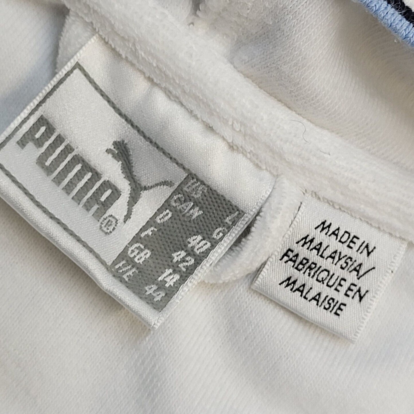Puma Y2K White Full Zip Short Sleeve Sweatshirt Hoodie UK Women's Size 14