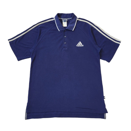 Adidas Vintage 90s Navy Blue Polo Shirt Mens Size Medium
