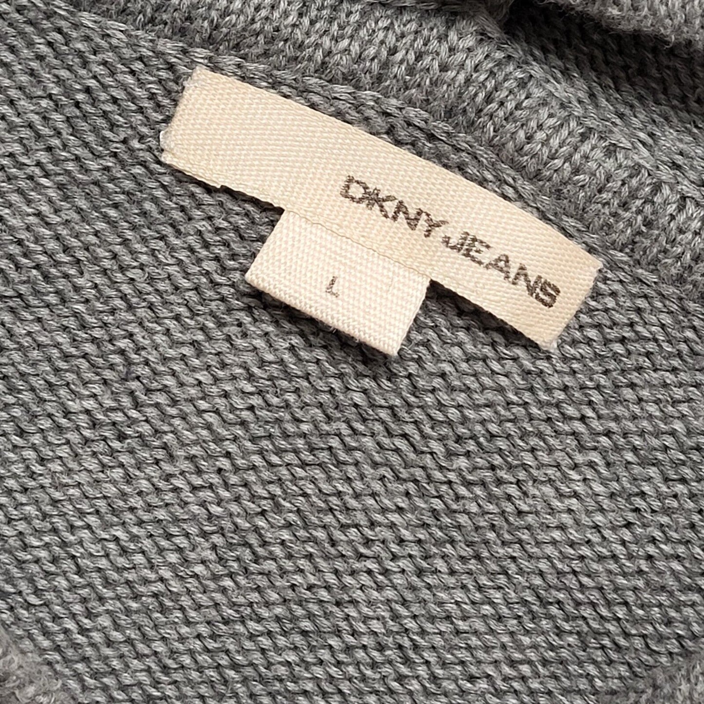 DKNY Vintage Y2K Full Zip Hooded Grey Cardigan Boys Size Large