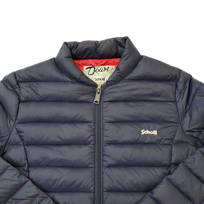 Schott Navy Blue Zip Up Down Quilted Puffer Jacket Women's Size XL