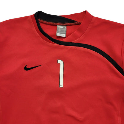 Nike Vintage Y2k Red Goalkeeper No 1 Football Shirt Uk Men's Size M