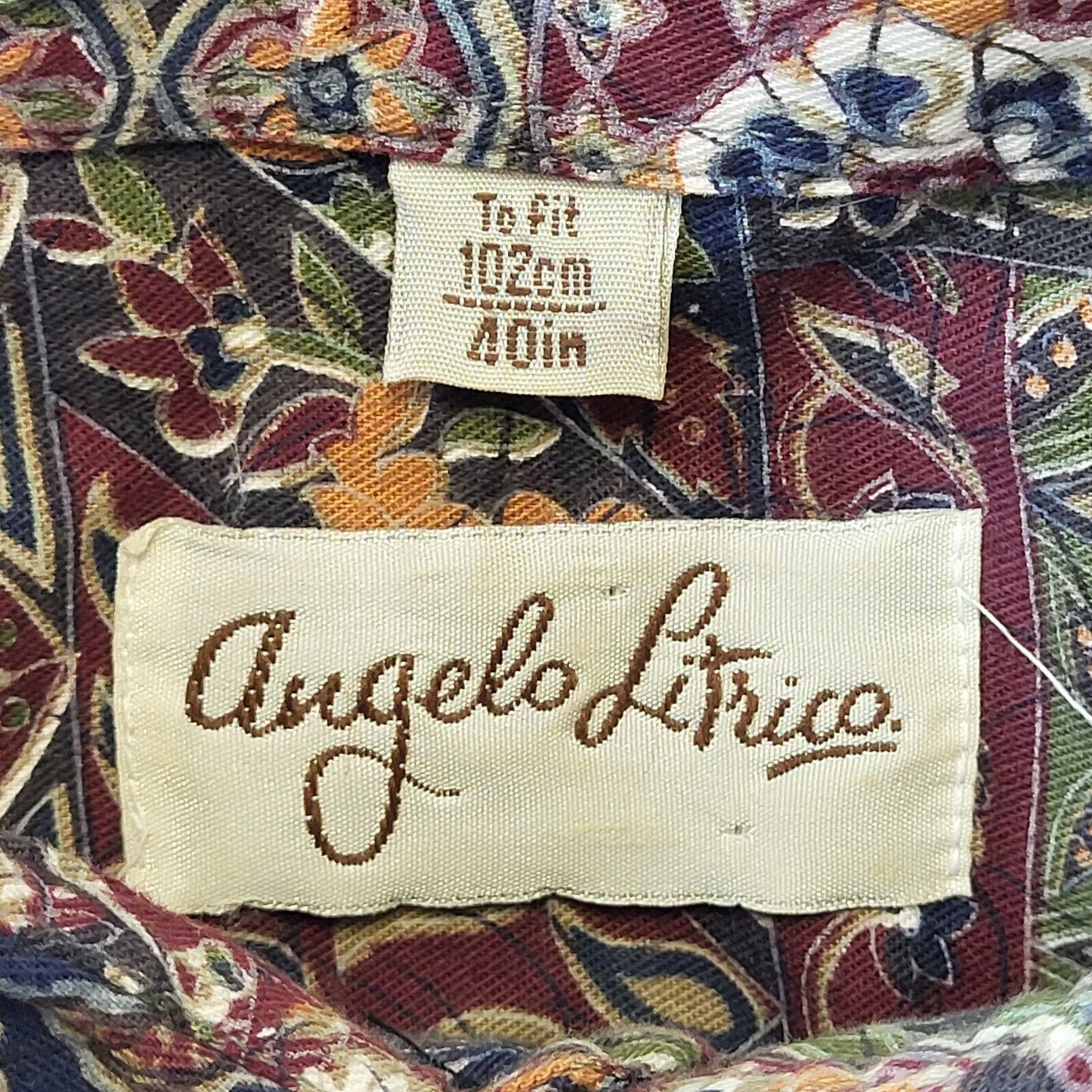 Angelo Litrico 90s Vintage Retro Abstract Long Sleeve Shirt Mens Size Medium.