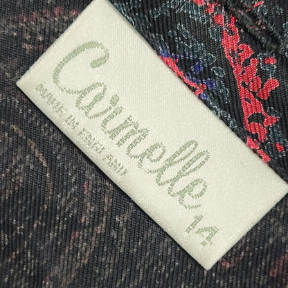 Carmelle Vintage 80s Red Blue Abstract Long Sleeve Dress Uk Women's Size 14 W32