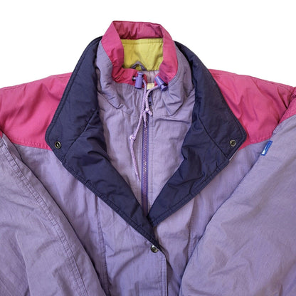 Mono Vintage 80's Purple, Pink & Yellow Ski Snow Jacket Womens UK 14 EU 42