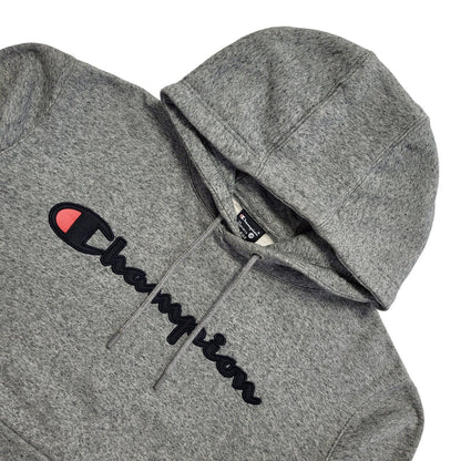 Champion Y2K Grey Short Sweatshirt Pullover Hoodie Uk Men' Size Large