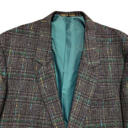 Flex Blue Plaid Wool Blend 2 Piece Suit & Trousers Uk Men's Size XL 46" W32 L32
