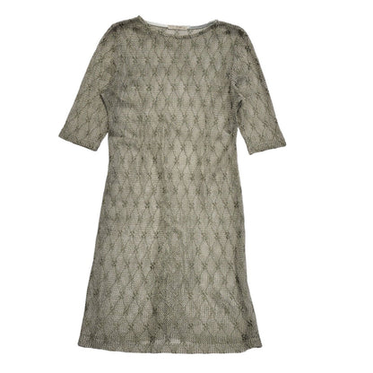 Elisa Rivero 90s Vintage Green Mid Length Mesh Dress Women's Size 18