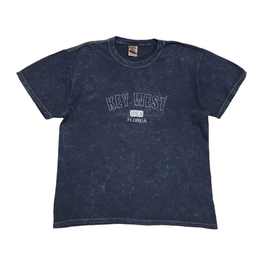 Fruit of The Loom Vintage 90's Blue Key West Short Sleeve T-Shirt Mens Size L