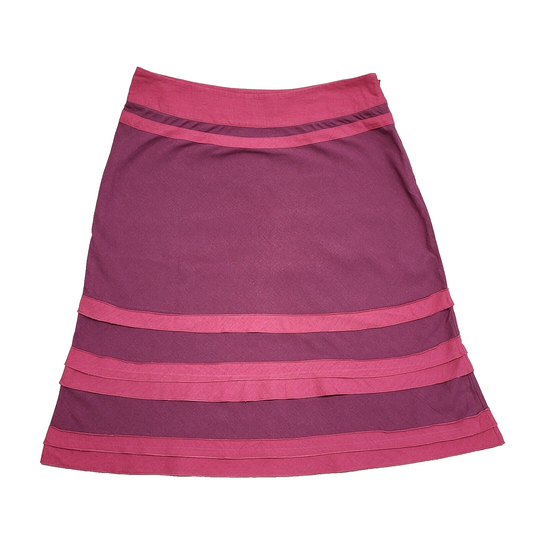 August Vintage 90's Pink & Purple Striped Midi A-Line Skirt Womens UK 14 W32