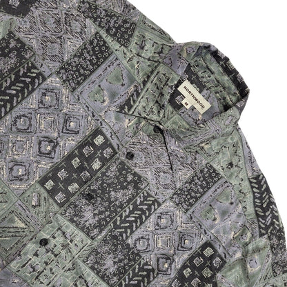 Northwood Vintage 90's Blue Green Abstract Short Sleeve Shirt Men's UK M