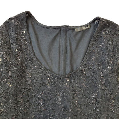 Jane Norman Y2K Black Sequin & Lace Womens UK 14
