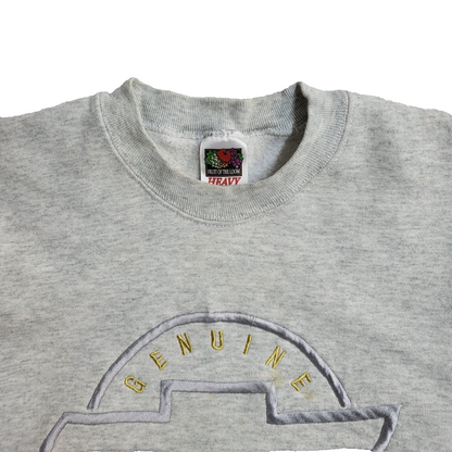 Fruit Of The Loom Grey Chevrolet Vintage 90's Sweatshirt UK Men's Size M