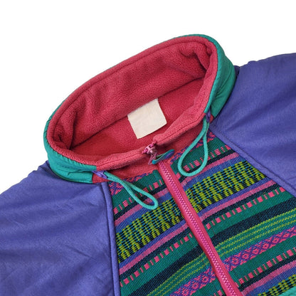 90s Vintage 1/4 Zip Pink & Purple Pullover Fleece Women's Size XL