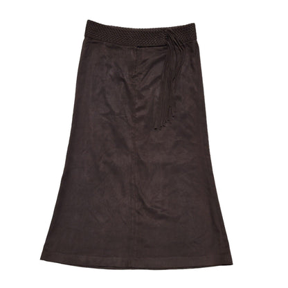 Next Vintage 80's Brown Long Tassle A-Line Skirt Womens UK Size 14