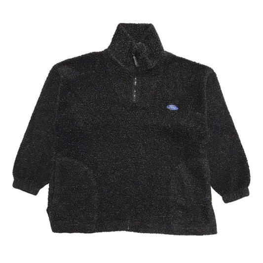 Result Ford Vintage 90's 1/4 Zip Sherpa Fleece Black Mens UK Size L