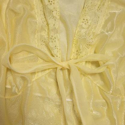 Vintage 60s Yellow 3/4 Sleeve Night Dress Women's Size 16/18