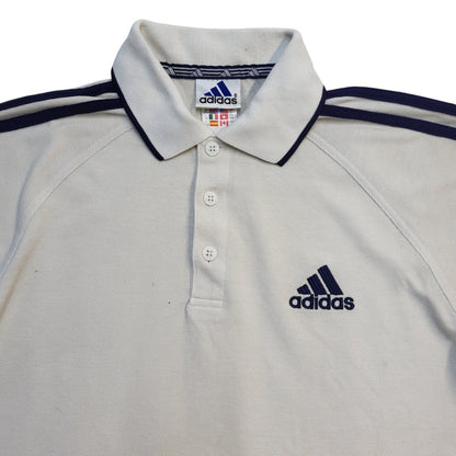 Adidas 90s Vintage White Sports Short Sleeve Polo Shirt Men's M