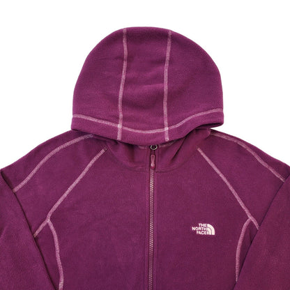 The North Face Purple Zip Up Hooded Fleece Women's Size XL