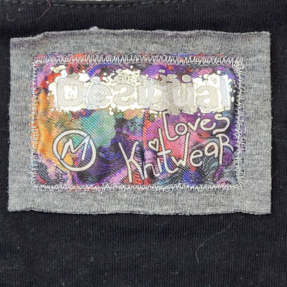 Desigual Y2K Black & Purple Floral Round Neck T-Shirt Women's M