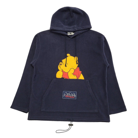 Disneyland Vintage Y2K Blue Fleece Pullover Hoodie Uk Women's Size L