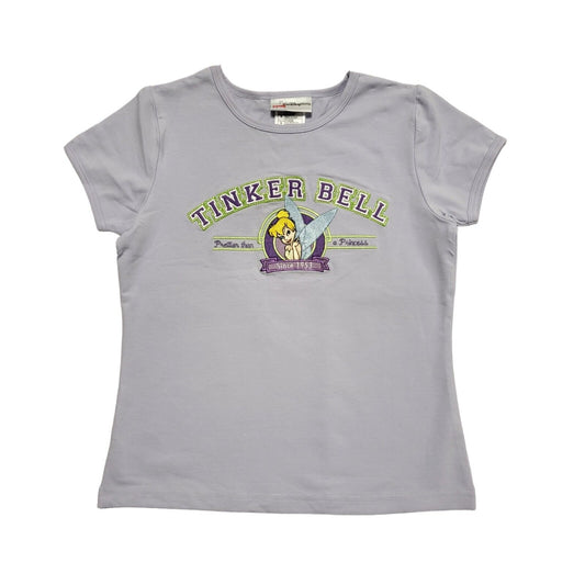 Disney Tinker Bell Light Blue Crew Neck T-Shirt Youth Size M BNWT