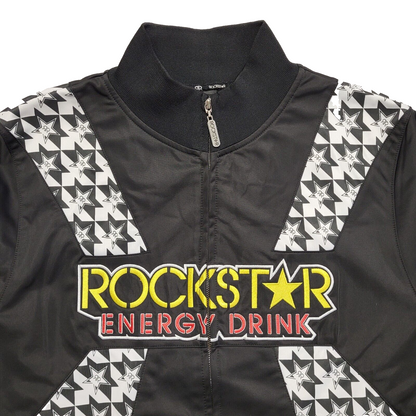 Rockstar Vintage 90's Energy Drink Black & White Full Zip Jacket Men's UK Size L