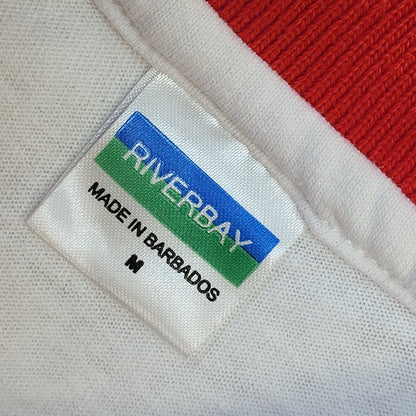 Riverbay 90s Vintage White England Barmy Army Short Sleeve Polo Shirt Men's M