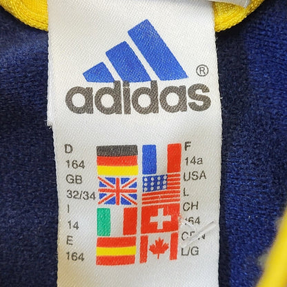 Adidas 90s Vintage Navy Blue & Yellow Zip Up Track Jacket Men's Size XS