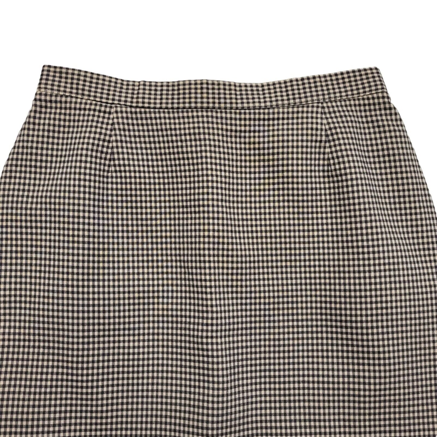 St Michael Vintage 80's Beige Check A-Line Skirt Uk Women's Size 14