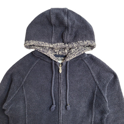 Weird Fish Vintage Y2K Blue Hooded Jacket UK Women's Size 12