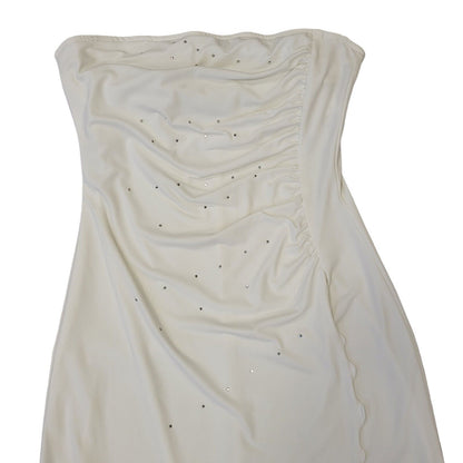 Rebecca Vintage 90s White Sleeveless Dress Uk Women's Size 8-10