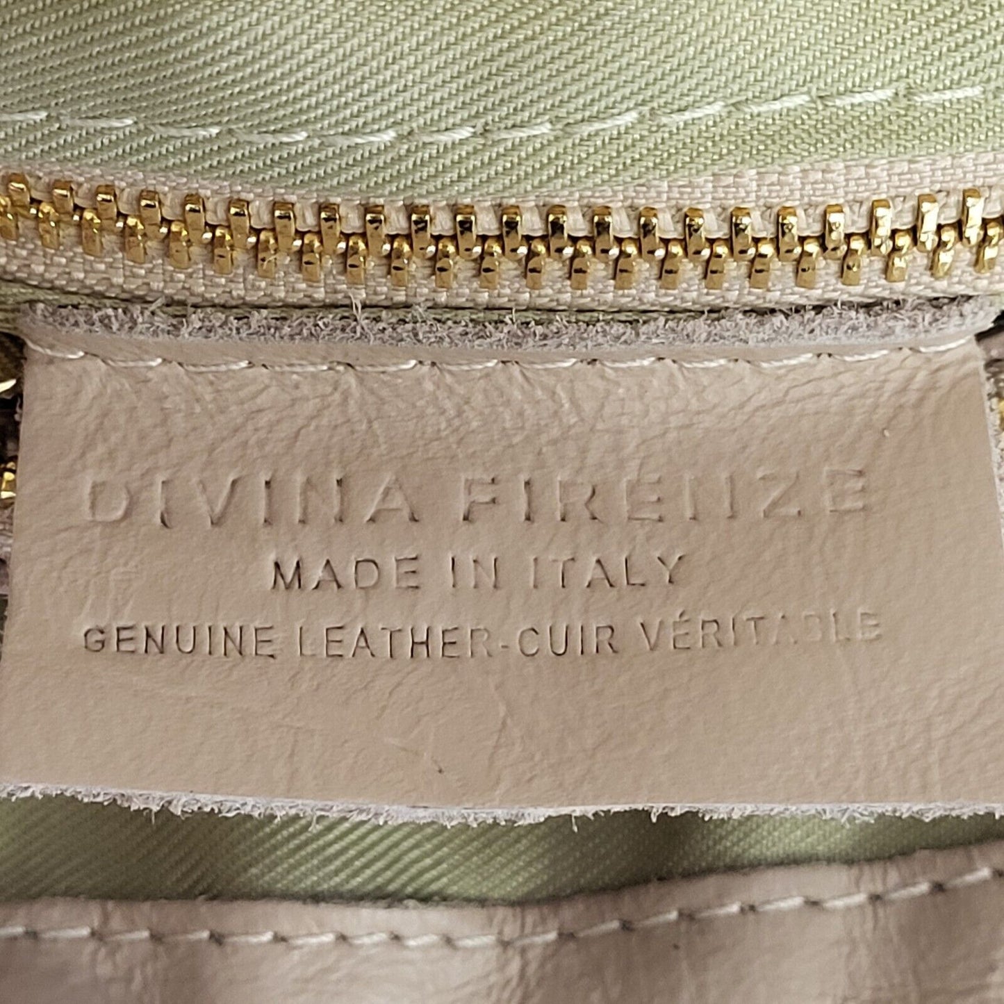 Davina Firenze Beige Clasp Leather Small Shoulder Bag Uk Women's Size 6.5" x 9"