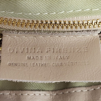 Davina Firenze Beige Clasp Leather Small Shoulder Bag Uk Women's Size 6.5" x 9"
