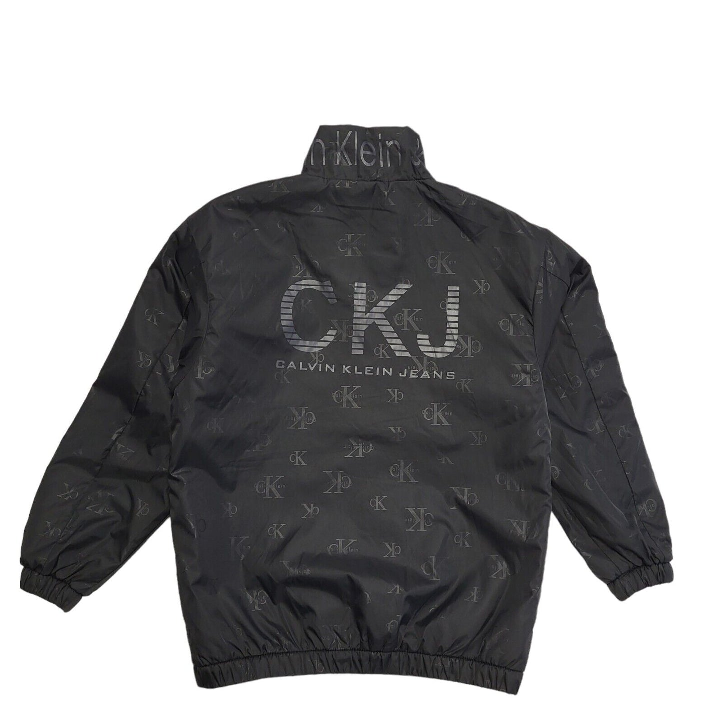 Calvin Klein Black Y2k Zipped Bomber Jacket Uk Men's Size XL